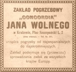 Zaklad pogrzebowy “Concordia” J. Wolnego