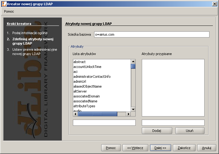 Kreator nowej grupy LDAP - definiowanie grupy